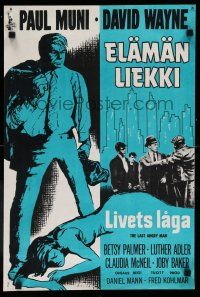 1b187 LAST ANGRY MAN Finnish '59 Paul Muni is a dedicated doctor from the slums exploited by TV!