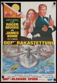1b211 SPY WHO LOVED ME Finnish R80s great art of Roger Moore as James Bond 007 by Bob Peak!