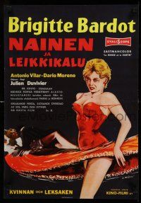 1b218 WOMAN LIKE SATAN Finnish '59 La Femme et le Pantin, sexiest Brigitte Bardot!