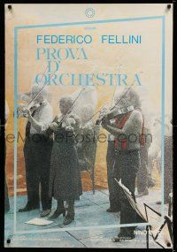 1b017 ORCHESTRA REHEARSAL Italian 1sh '79 Federico Fellini's Prova d'orchestra, c/u of violinists!