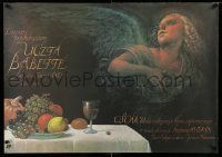 1b231 BABETTE'S FEAST Polish 27x38 '89 great Wieslaw Walkuski art of angel & feast!