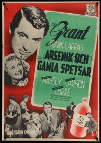 1b012 ARSENIC & OLD LACE Swedish '44 Cary Grant, Priscilla Lane, Frank Capra black comedy classic!