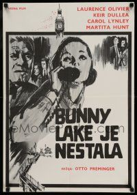 1b418 BUNNY LAKE IS MISSING Yugoslavian 19x28 '65 directed by Otto Preminger, different artwork!