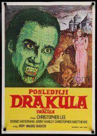 1b492 SCARS OF DRACULA Yugoslavian 20x28 '70 c/u art of bloody vampire Christopher Lee,Hammer horror