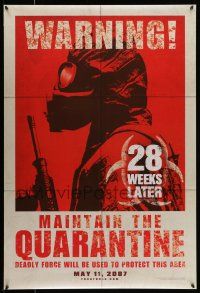 1c013 28 WEEKS LATER teaser DS 1sh '07 Catherine McCormack, Robert Carlyle, cool soldier art!