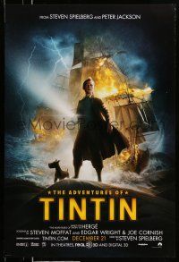 1c027 ADVENTURES OF TINTIN teaser DS 1sh '11 Steven Spielberg's version of the Belgian comic!