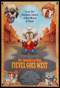 1c048 AMERICAN TAIL: FIEVEL GOES WEST 1sh '91 animated western, there's a new mouse in town!