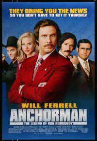 1c050 ANCHORMAN DS 1sh '04 The Legend of Ron Burgundy, image of newscaster Will Ferrell!