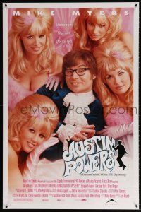 1c066 AUSTIN POWERS: INT'L MAN OF MYSTERY style B 1sh '97 spy Mike Myers & sexy fembots!
