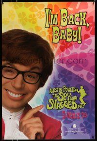1c073 AUSTIN POWERS: THE SPY WHO SHAGGED ME teaser 1sh '99 Myers in title role as Austin Powers!