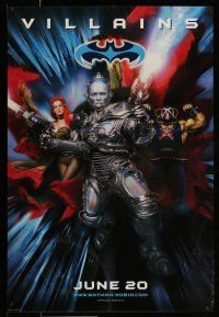 1c082 BATMAN & ROBIN advance DS 1sh '97 villains Arnold Schwarzenegger & sexy Uma Thurman!