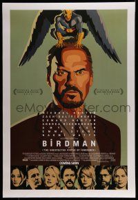1c106 BIRDMAN style B int'l advance DS 1sh '14 Michael Keaton, Galifianakis, Norton, cool artwork!
