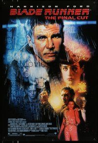 1c114 BLADE RUNNER DS 1sh R07 Ridley Scott sci-fi classic, art of Harrison Ford by Drew Struzan!