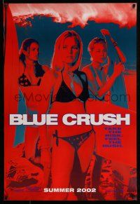 1c121 BLUE CRUSH teaser 1sh '02 Michelle Rodriguez, Kate Bosworth in bikini, cool red image!