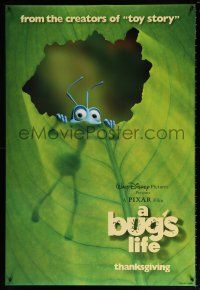 1c135 BUG'S LIFE Thanksgiving advance DS 1sh '98 Walt Disney Pixar CG cartoon, c/u of grasshopper!