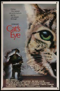1c147 CAT'S EYE 1sh '85 Stephen King, Drew Barrymore, art of wacky little monster - by Jeff Wack!