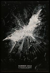 1c186 DARK KNIGHT RISES teaser DS 1sh '12 image of Batman's symbol in broken buildings!