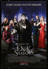 1c188 DARK SHADOWS advance DS 1sh '12 cast image of Johnny Depp, Pfeiffer, Carter, sexy Eva Green!