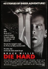 1c199 DIE HARD 1sh '88 Bruce Willis vs twelve terrorists, action classic!