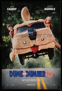 1c208 DUMB & DUMBER TO teaser DS 1sh '14 wacky Jim Carrey & Jeff Daniels in title roles!