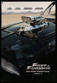 1c244 FAST & FURIOUS teaser DS 1sh '09 Vin Diesel, Paul Walker, blown R/T Charger!