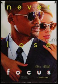 1c256 FOCUS teaser DS 1sh '15 cool close up of Will Smith and Margot Robbie in sunglasses!