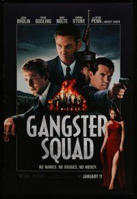 1c277 GANGSTER SQUAD teaser DS 1sh '13 Josh Brolin, Ryan Gosling, Sean Penn, sexy Emma Stone!