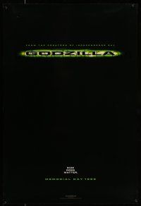 1c287 GODZILLA teaser DS 1sh '98 Roland Emmerich remake, guess who's coming to town!