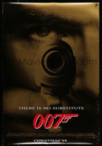 1c290 GOLDENEYE advance DS 1sh '95 Pierce Brosnan as secret agent James Bond 007, cool close-up!