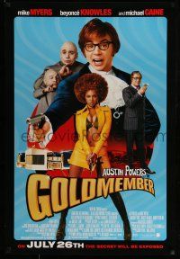 1c291 GOLDMEMBER advance 1sh '02 Mike Myers as Austin Powers, Michael Caine, Beyonce Knowles!