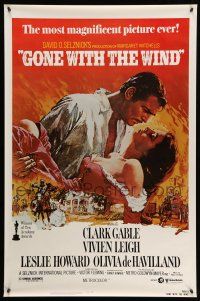 1c294 GONE WITH THE WIND 1sh R80s Clark Gable, Vivien Leigh, Terpning artwork, all-time classic!