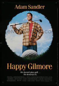 1c313 HAPPY GILMORE 1sh '96 image of Adam Sandler, he doesn't play, he destroys golf!