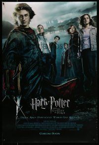 1c322 HARRY POTTER & THE GOBLET OF FIRE int'l advance DS 1sh '05 cool image of Daniel Radcliffe!
