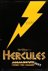 1c335 HERCULES advance DS 1sh '97 Walt Disney, lightning bolt over black background design!