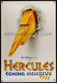 1c337 HERCULES advance DS 1sh '97 Walt Disney, lightning bolt through white background design!