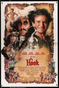 1c352 HOOK 1sh '91 pirate Dustin Hoffman, Robin Williams, image of hook!