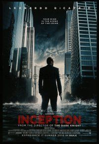 1c384 INCEPTION IMAX advance DS 1sh '10 Christopher Nolan, Leonardo DiCaprio standing in water!