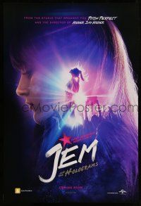 1c423 JEM & THE HOLOGRAMS teaser DS 1sh '15 gorgeous Aubrey Peeples in the title role on stage!