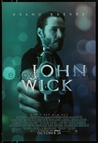1c429 JOHN WICK advance DS 1sh '14 cool image of Keanu Reeves pointing gun!