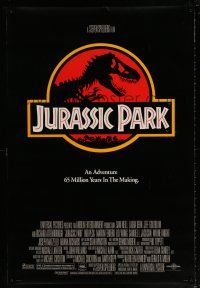 1c435 JURASSIC PARK DS 1sh '93 Steven Spielberg, Richard Attenborough re-creates dinosaurs!