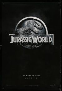 1c436 JURASSIC WORLD teaser DS 1sh '15 Jurassic Park sequel, cool image of the classic logo!