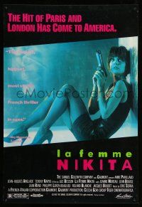 1c456 LA FEMME NIKITA 1sh '91 Luc Besson, sexy Anne Parillaud w/pistol!