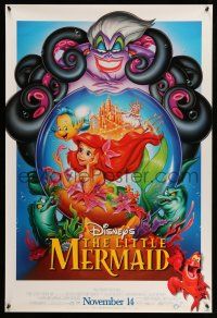 1c483 LITTLE MERMAID advance DS 1sh R97 images of Ariel & cast, Disney underwater cartoon!
