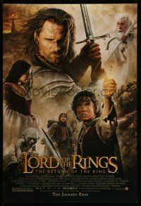 1c492 LORD OF THE RINGS: THE RETURN OF THE KING advance DS 1sh '03 Jackson, cast montage!