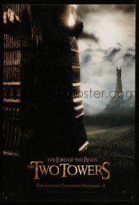 1c498 LORD OF THE RINGS: THE TWO TOWERS teaser 1sh '02 Peter Jackson epic, Elijah Wood, Tolkien