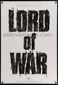 1c501 LORD OF WAR teaser DS 1sh '05 wild bullet mosaic of arms dealer Nicolas Cage!