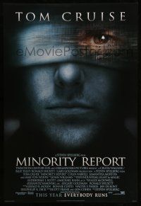 1c541 MINORITY REPORT style A int'l advance DS 1sh '02 Steven Spielberg, Tom Cruise, Colin Farrell