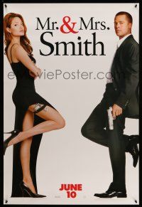 1c555 MR. & MRS. SMITH June 10 teaser 1sh '05 married assassins Brad Pitt & sexy Angelina Jolie