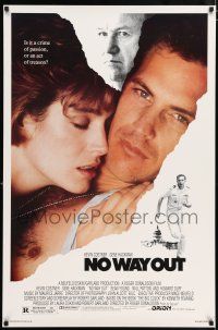 1c574 NO WAY OUT 1sh '87 close up of Kevin Costner & Sean Young, Gene Hackman!