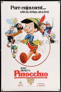 1c596 PINOCCHIO 1sh R84 Disney classic cartoon about a wooden boy who wants to be real!